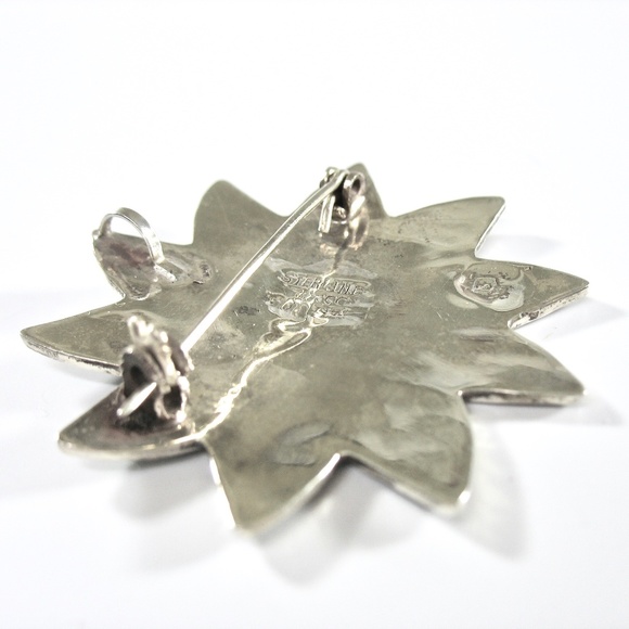 TAXCO Sterling Pendant Brooch, Star, Eagle Mark - Picture 4 of 5